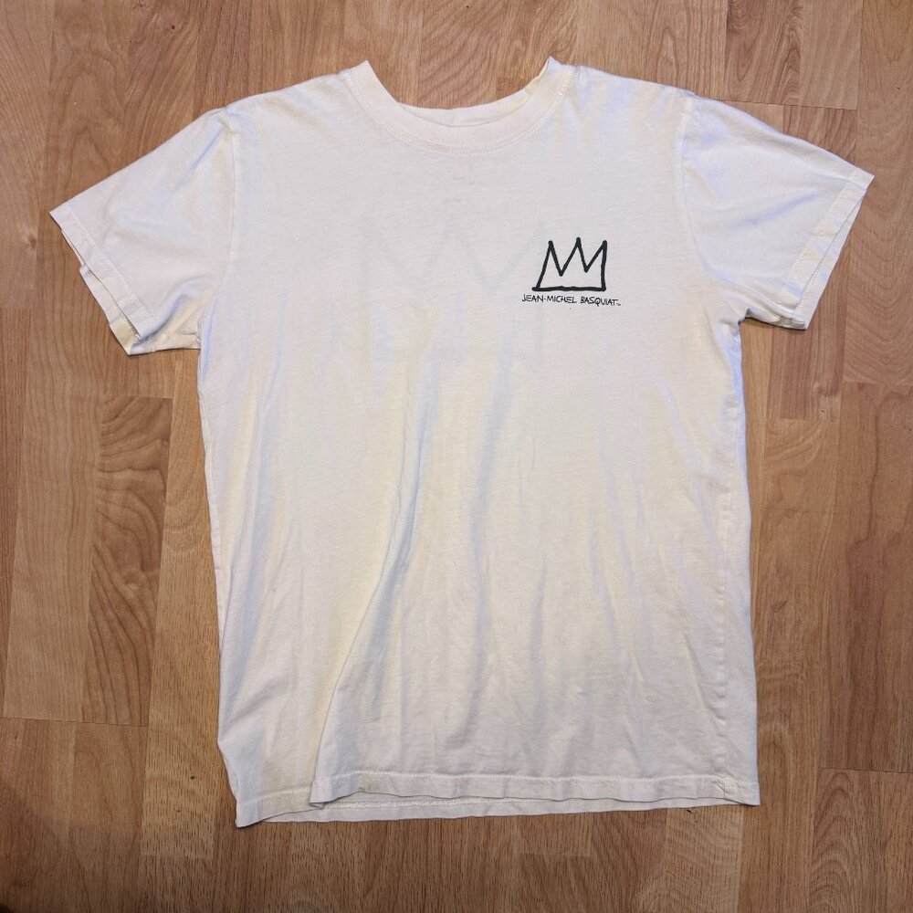 Mens M JEAN-MICHEL BASQUIAT Crown Mineral Wash T Shirt Double Sided